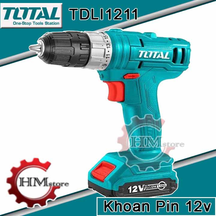[Chính hãng] Máy Khoan dùng pin Li-ion 12V TOTAL TDLI1211 - Máy khoan pin cầm tay 12v