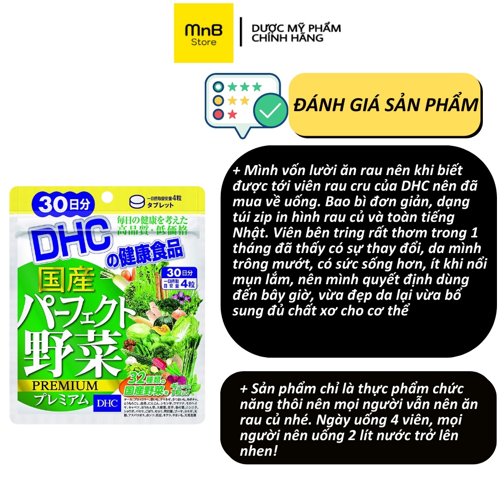 Viên rau củ DHC viên uống tổng hợp Premium hỗ trợ giảm cân 15, 30 và 90 ngày