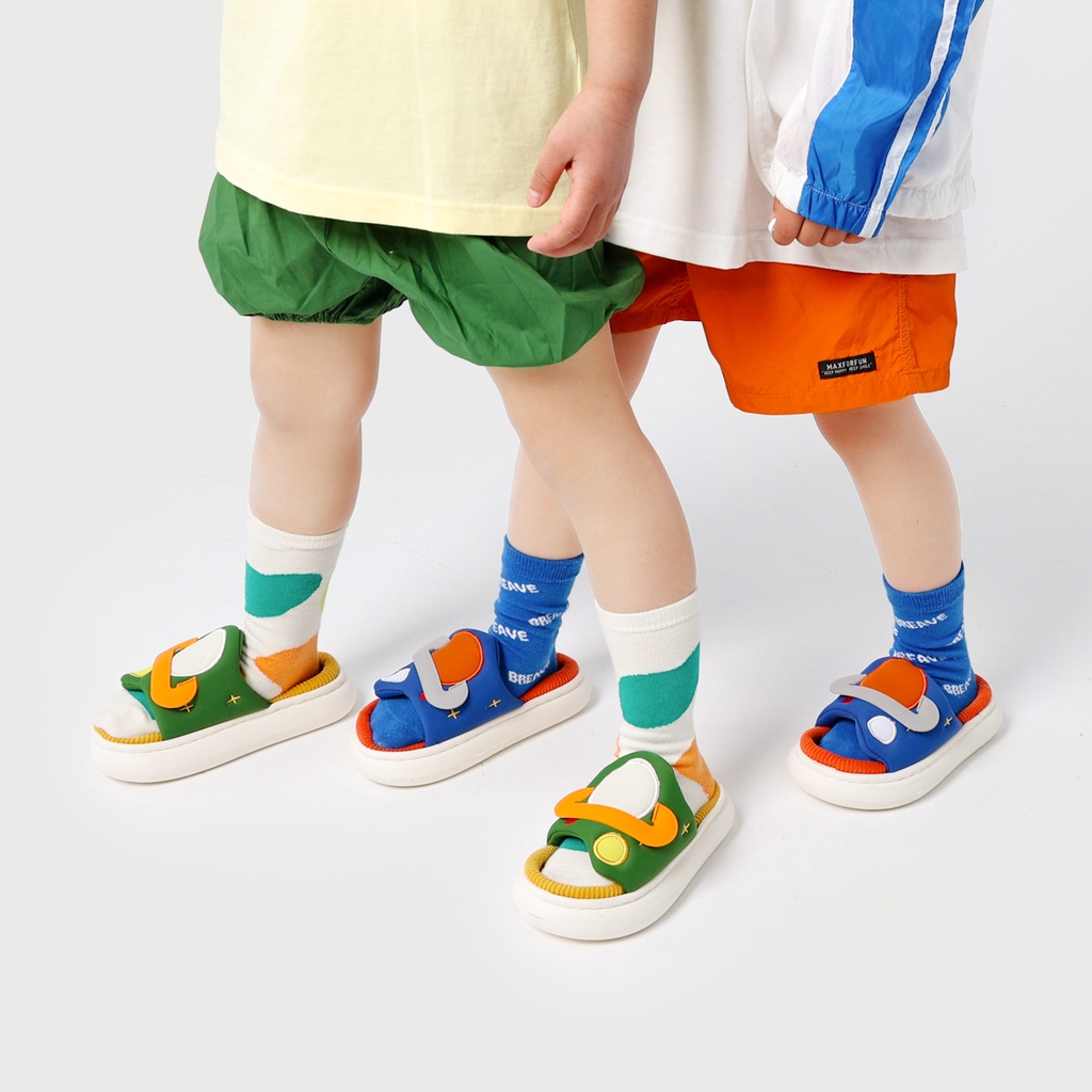 Dép quai ngang Cheerful Mario đế mềm phong cách Hàn Quốc thời trang đi biển mùa hè cho bé trai/ bé gái