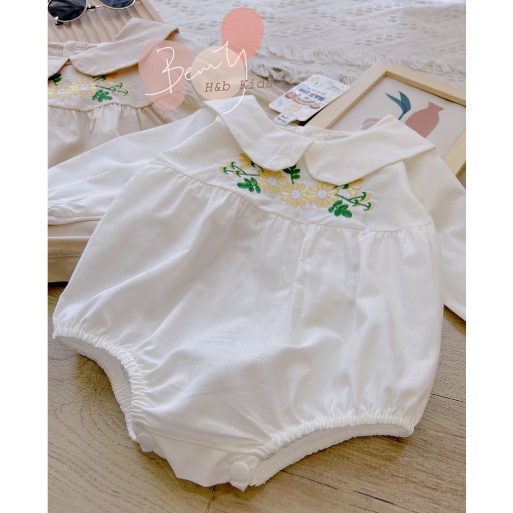 Body thêu hoa cúc bé gái