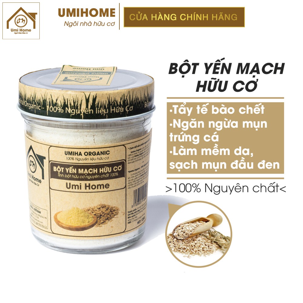 Bột Yến Mạch đắp mặt hữu cơ UMIHOME nguyên chất 135G