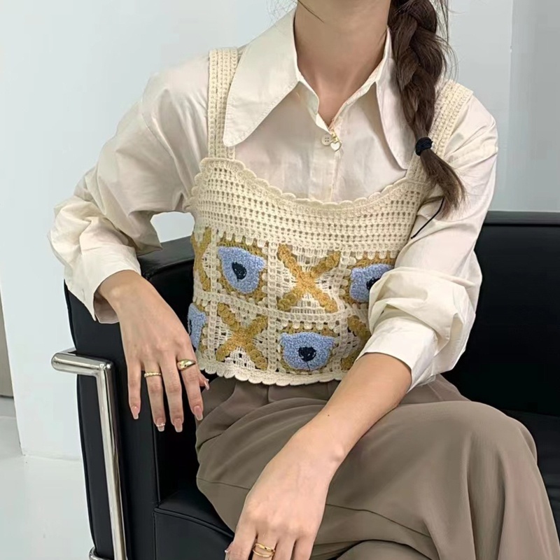 Áo Crop Top Không Tay Đan Dây Chéo Phong Cách Vintage Thời Trang Mùa Hè Dành Cho Nữ