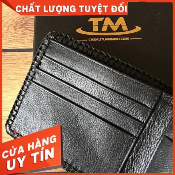 [ Da Cao Cấp 100% ] Ví Da Cá Sấu Gai Lưng - Bóp Da Cá Sấu Gai Lưng Đan Viền Thủ Công Cao Cấp Giá Rẻ