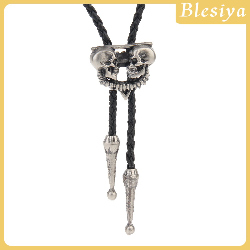 (Hàng Mới Về) Vòng Cổ Da Mặt Đầu Lâu Phong Cách Cao Bồi Phương Tây