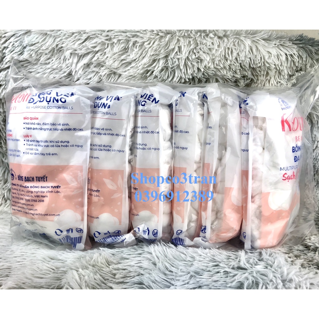 BÔNG VIÊN TIỆN DỤNG COTTON 80G/ GÓI KOTTON BEAUTY - BÔNG GÒN DẠNG VIÊN TIỆN DỤNG GÓI 80g CHÍNH HÃNG BÔNG BẠCH TUYẾT