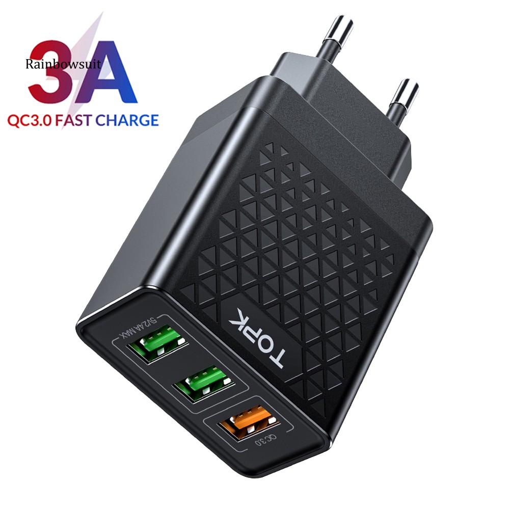 Cốc Sạc Nhanh 3 Cổng Usb 30w Qc3.0