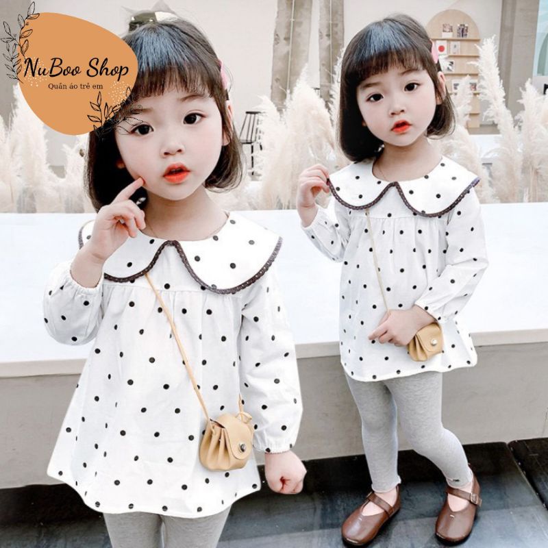 Set áo babydoll cho bé gái, bộ đồ thu đông điệu đà đi chơi đi học, đồ mặc tết cho bé gái