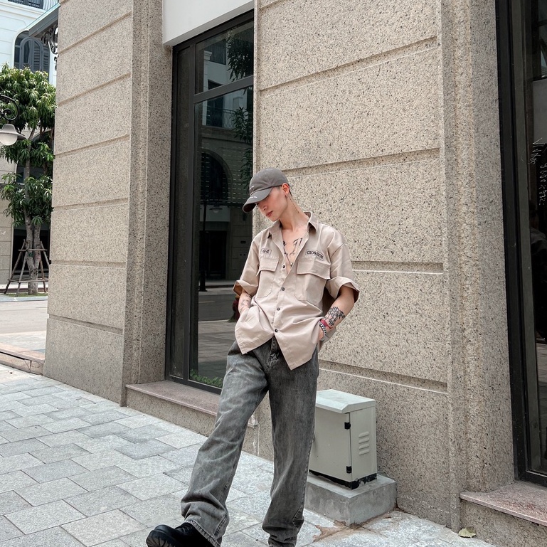 Áo Sơ Mi Tay Lỡ Form Rộng Dành Cho Nam Kiểu Dáng Basic Đơn Giản Nhẹ Nhàng