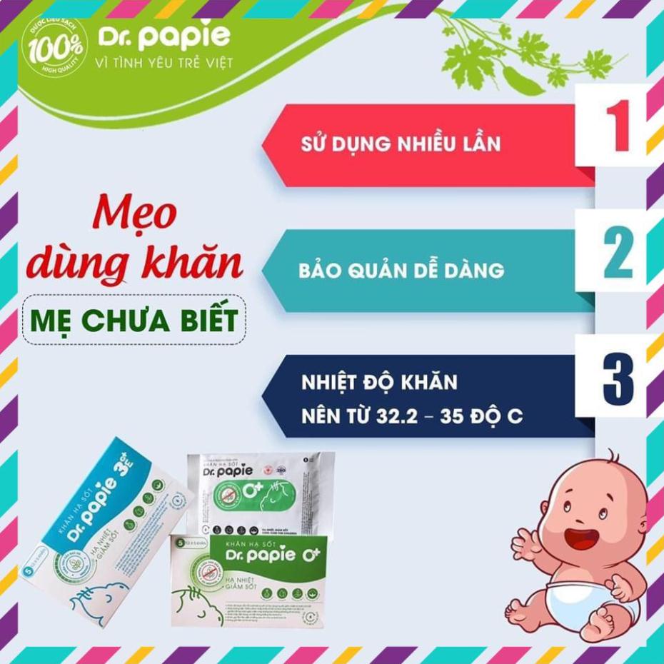 [Chính Hãng]   [CHÍNH HÃNG] KHĂN LAU HẠ SỐT DR PAPIEl 25 Tờ