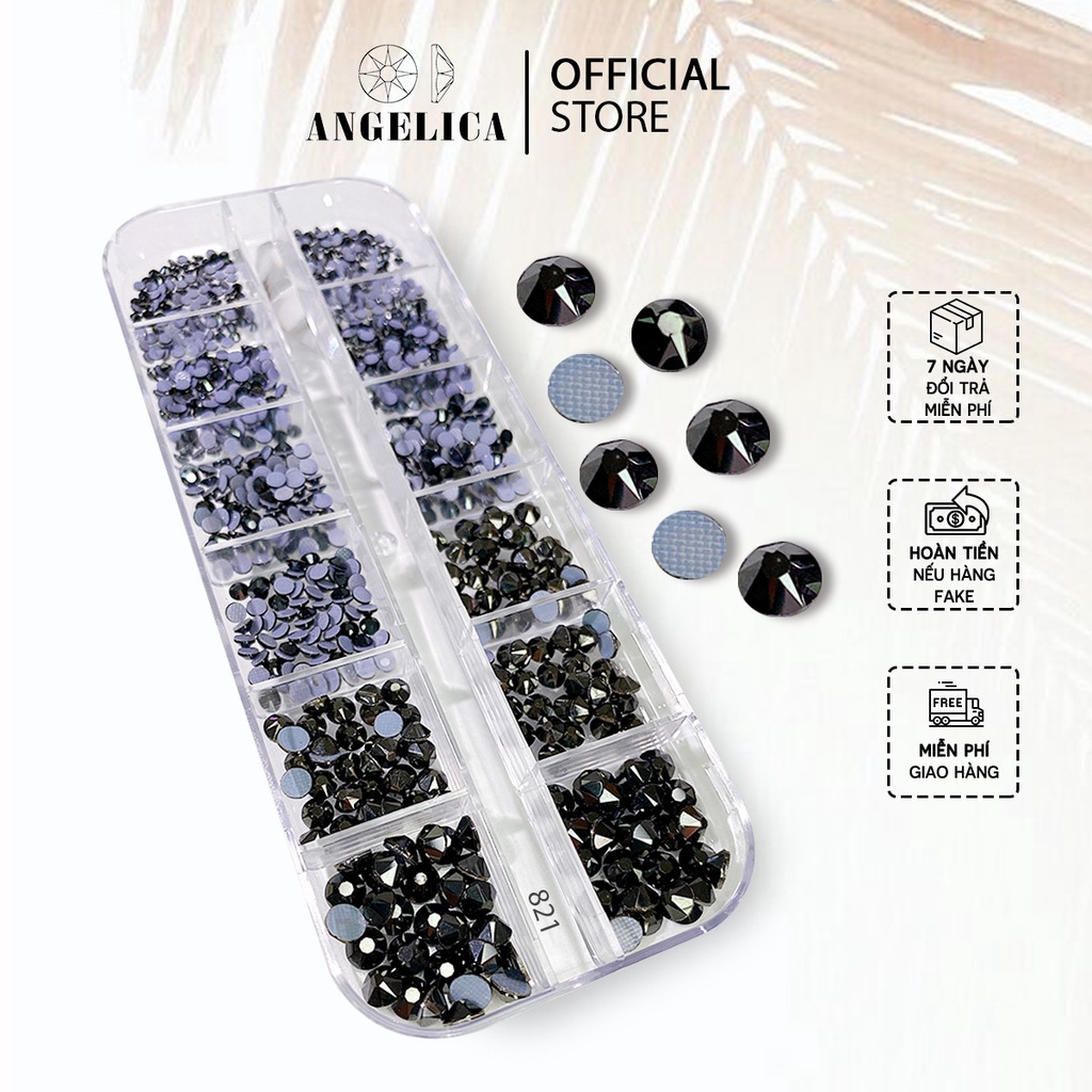 Đá Nail Chân Lưới 16 Khía Padparadscha Ab Đính Trang Trí Móng  ANGELICA 821