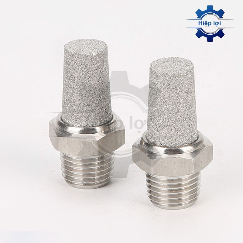 Giảm thanh inox IPP - đầu giảm âm khí nén chống ồn chống bụi bẩn vào van điện từ - linh kiện khí nén