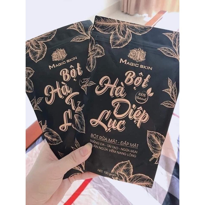 Bột Hà Diệp Lục MAGIC SKIN dùng đắp mặt, rửa mặt ngừa mụn sáng da