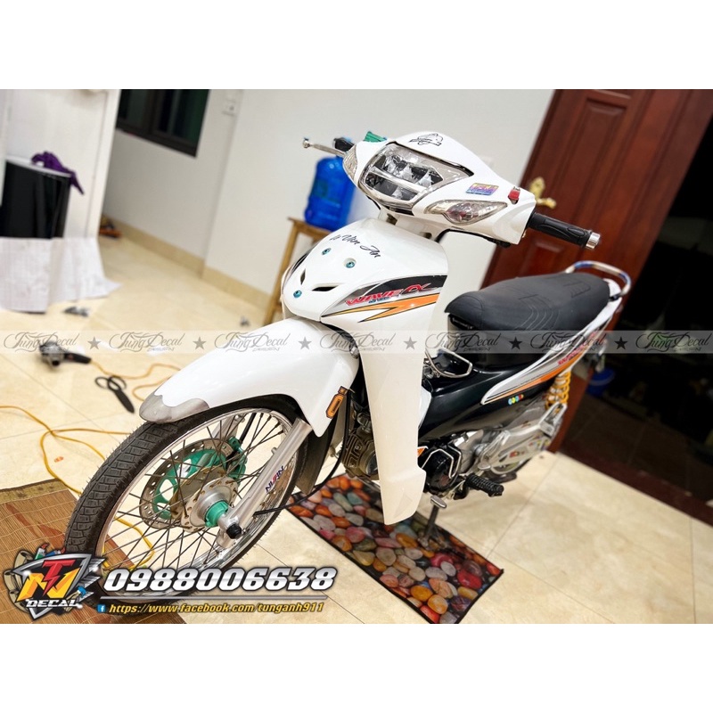 Tem xe Wave Alpha- Tem xe wave trắng