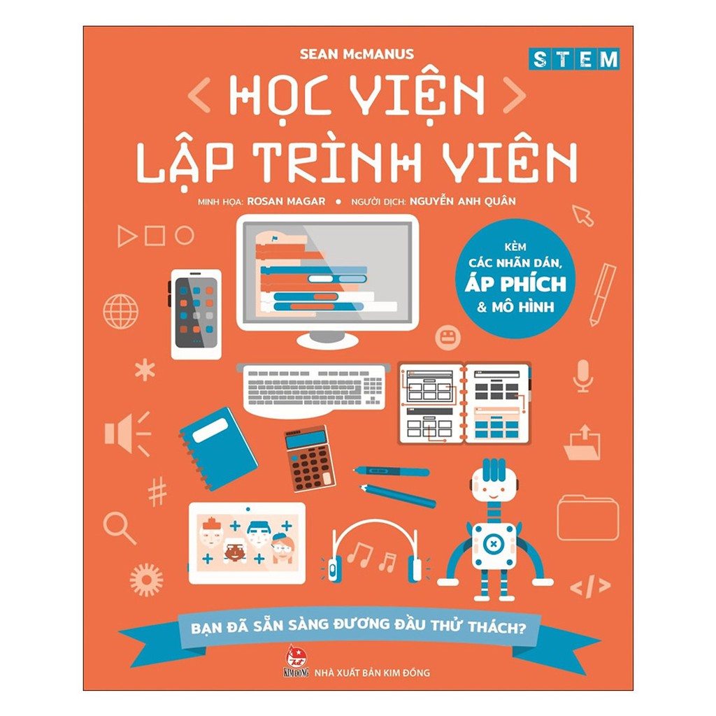 [ Sách ] STEM - Học Viện Lập Trình Viên - Kèm Các Nhãn Dán, Áp Phích Và Mô Hình