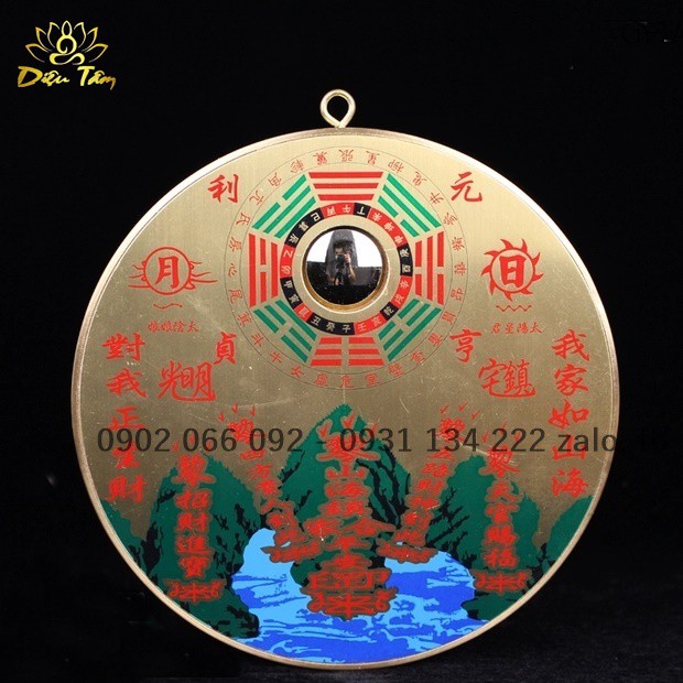 Gương bát quái đồng- tranh sơn hải trấn bằng đồng tròn