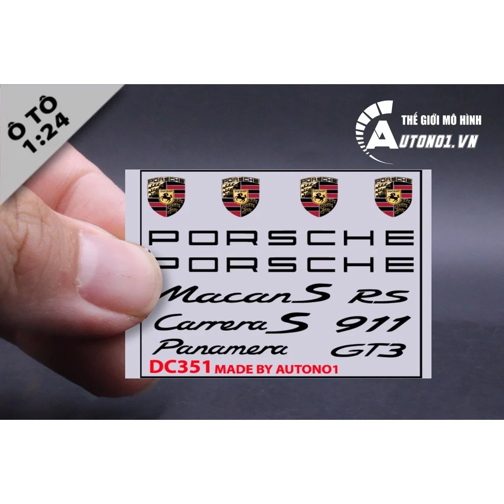 DECAL NƯỚC PORSCHE CHO Ô TÔ TỈ LỆ 1:24 AUTONO1 DC351