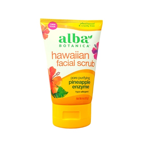 Tẩy tế bào da mặt enzyme dứa ALBA BOTANICA HAWAIIAN FACIAL SCRUB PORE PURIFYING PINEAPPLE ENZYME Superbox Shop