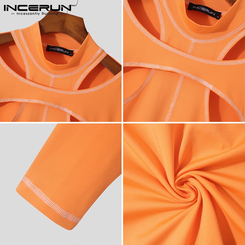 Áo thun lửng INCERUN tay dài thời trang dành cho bạn nam