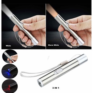 Đèn pin mini Inox sạc USB Siêu SÁNG