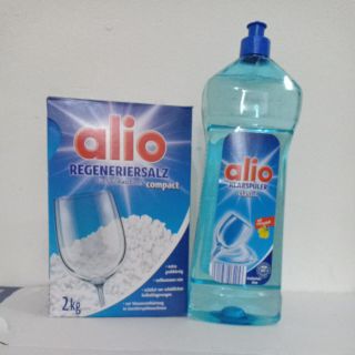  Muối rửa chén bát Alio + nước làm bóng Alio chuyên dụng