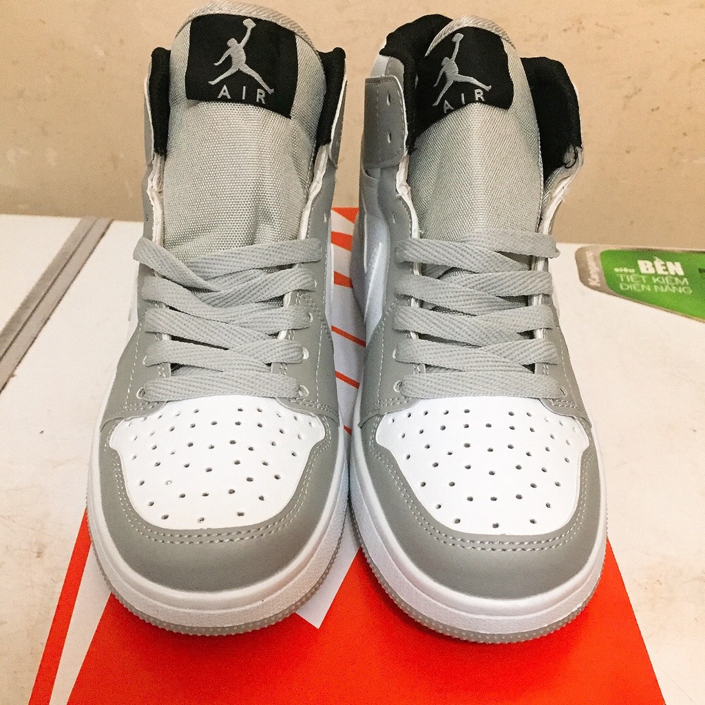 Giày AIR JORDAN 1 MID GREY CAMO, giày thể thao Force xám trắng cao cổ