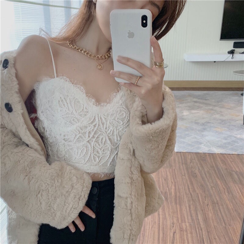 Áo Bra Nữ - Bra Ren 2 Dây Sẵn Mút Dáng Dài Siêu Xinh - Áo Ngực Nữ Siêu Quyến Rủ B379