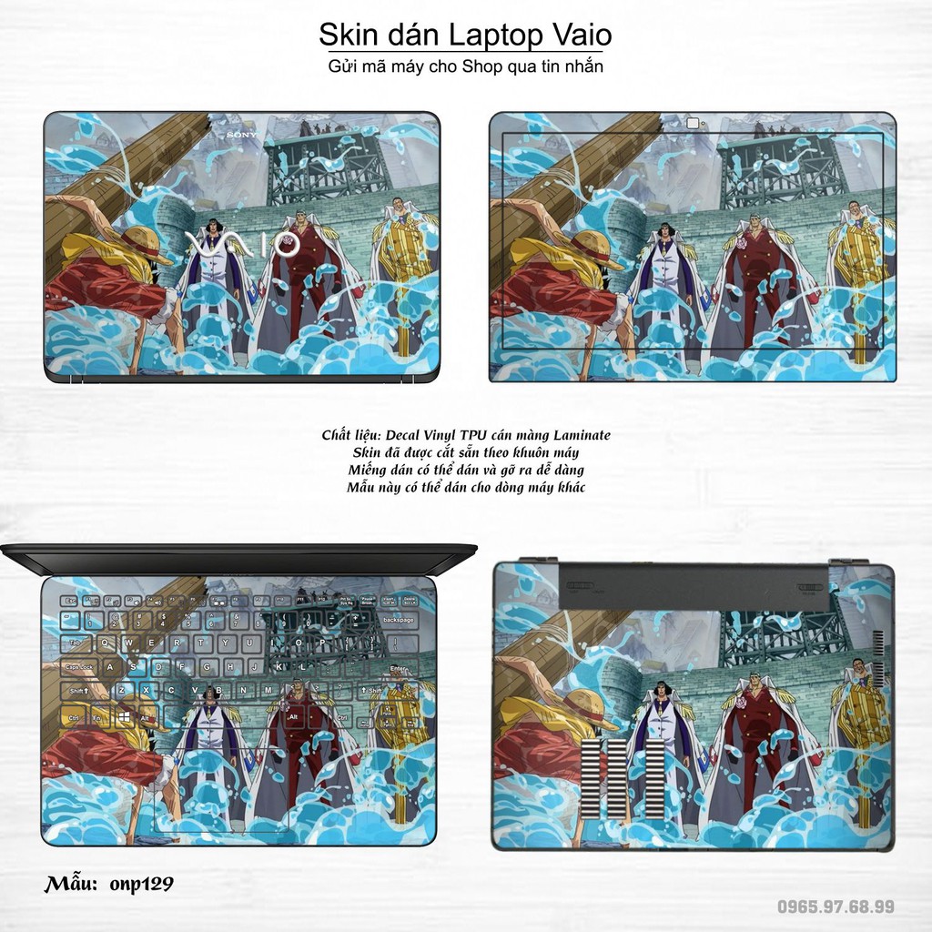 Skin dán Laptop Sony Vaio in hình One Piece nhiều mẫu 15 (inbox mã máy cho Shop)