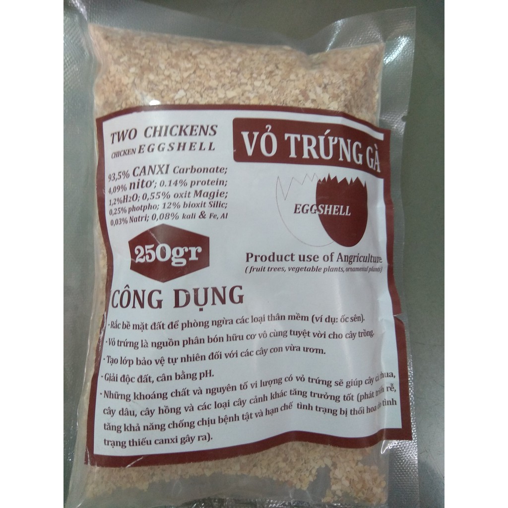 Vỏ trứng gà bổ sung canxi và khoáng chất cho cây - 250 gram