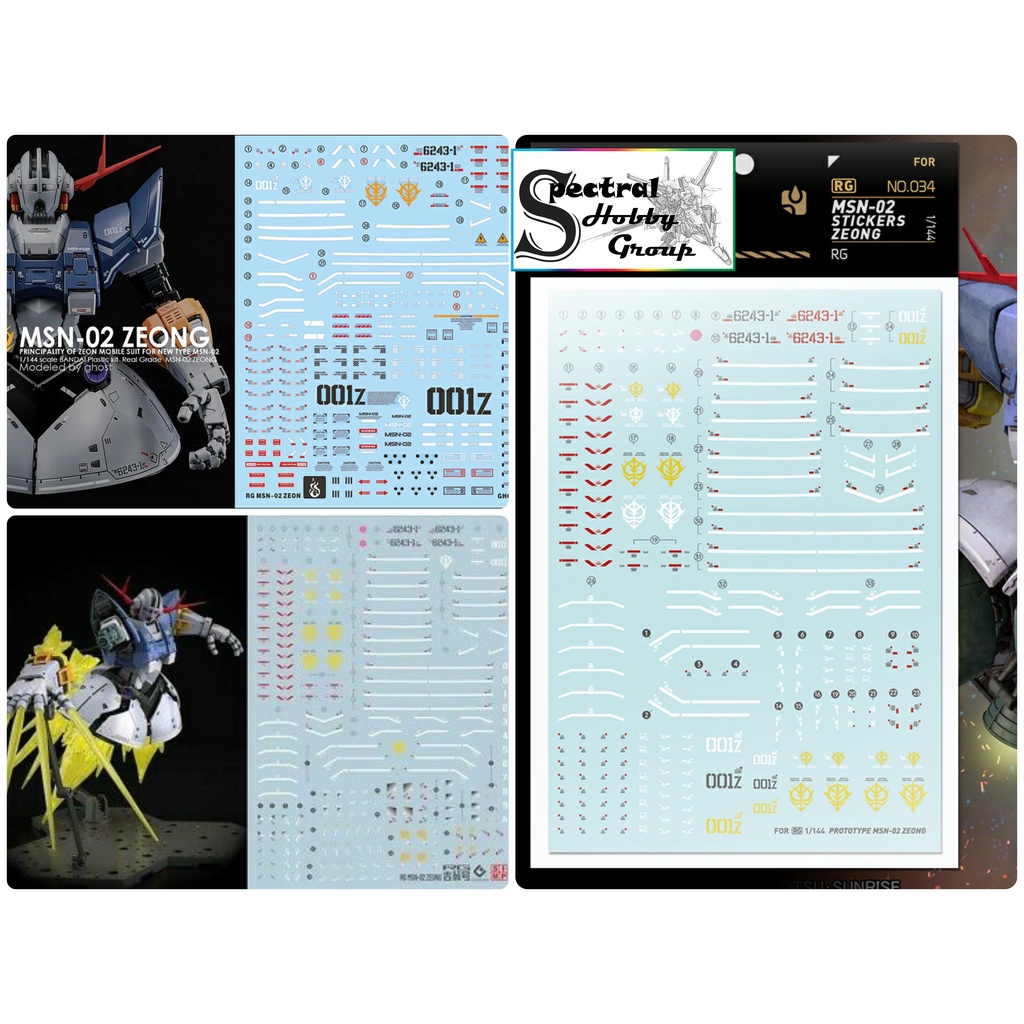 Decal nước dán mô hình RG 1/144 Zeong MSN-02 EVO UV các loại - Water sticker