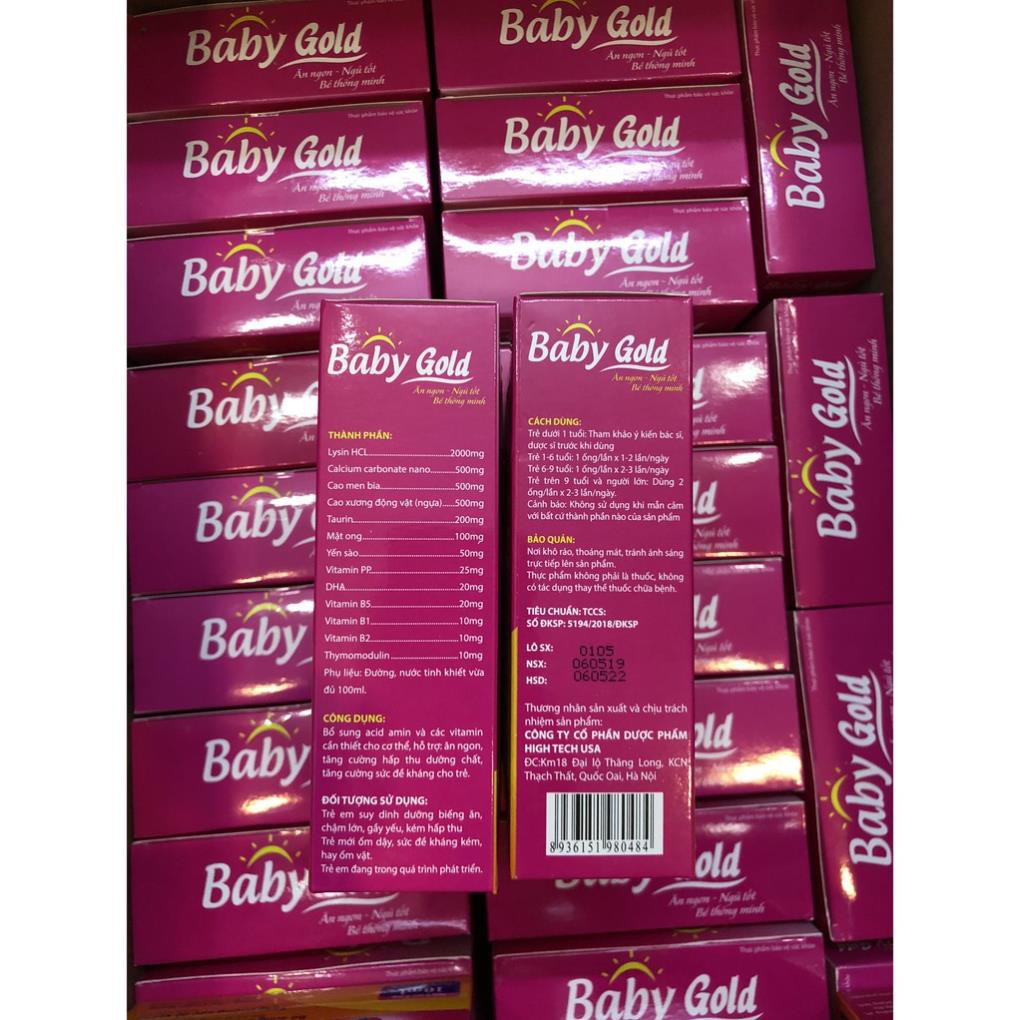 Baby gold Ăn Ngon giúp bé ngủ tốt, bé ăn ngon, ngủ ngon, kích thích bé ăn nhiều hơn- hộp 20 ống