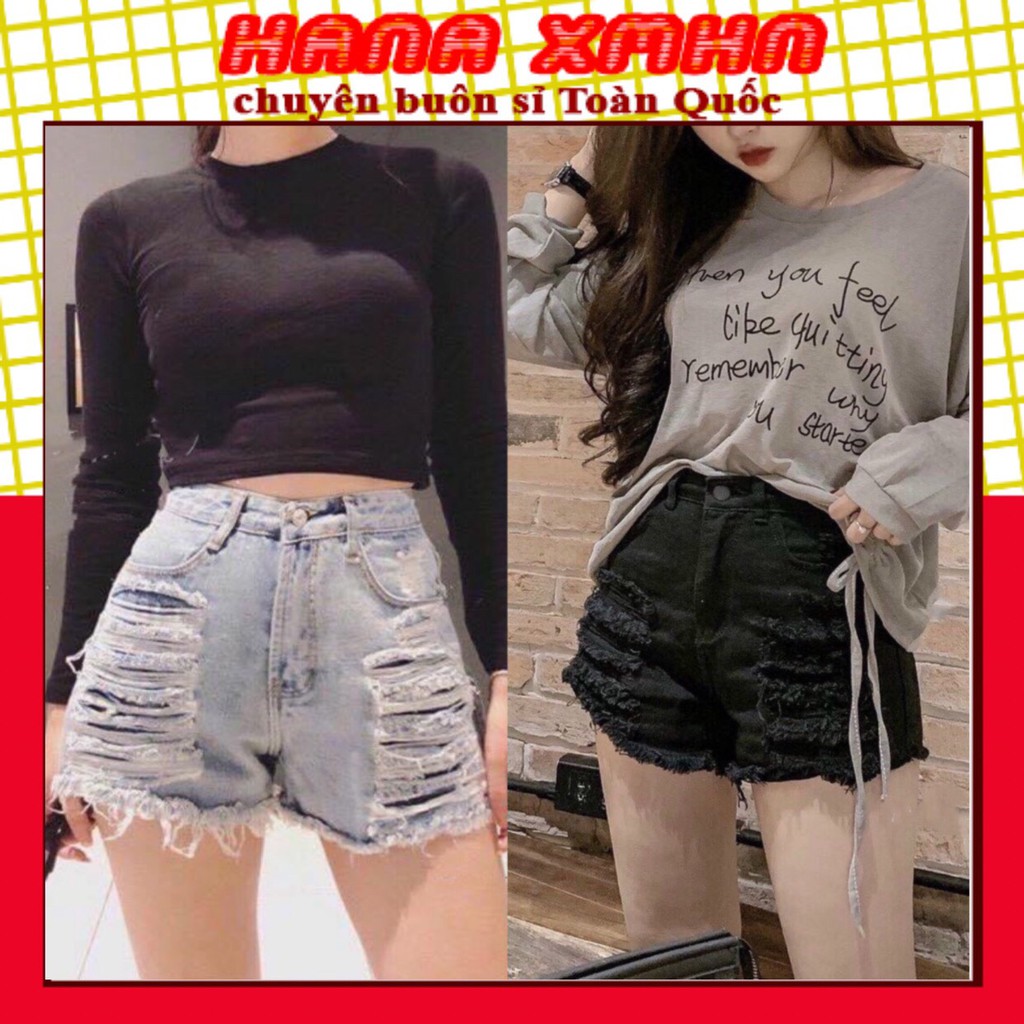 [BÁN SỈ] Quần Short Jeans Nữ Rách Năng Động_Hàng Quảng Châu_Xuống Phố Cực Xinh