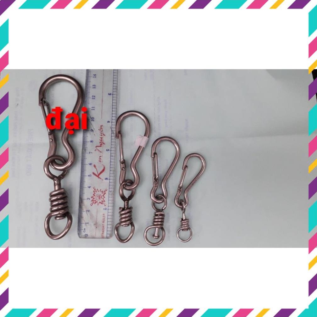 Thú Y. Móc chống xoắn inox 304, móc xích chó mèo, móc khóa