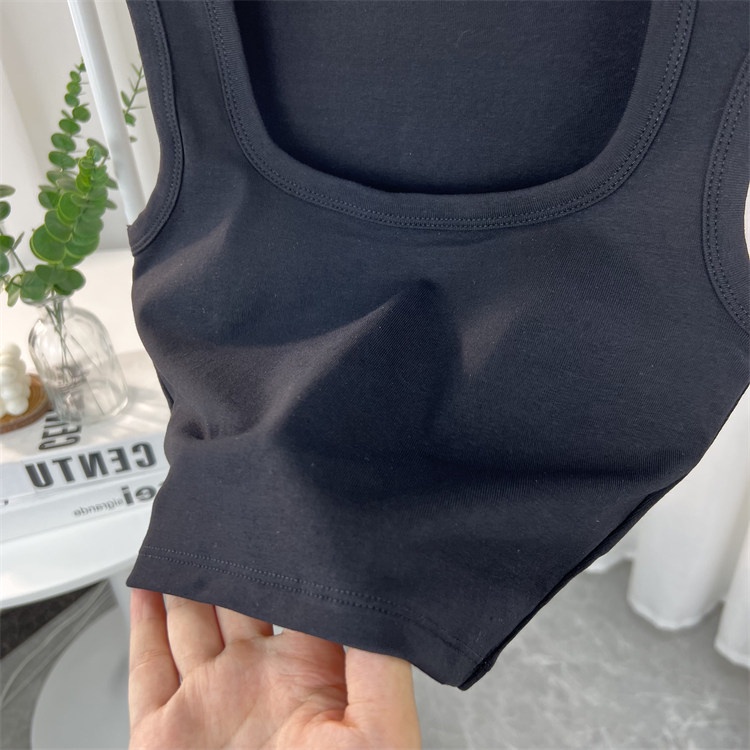 Áo thể thao sát nách SUXI cổ vuông màu sắc thanh lịch cho nữ