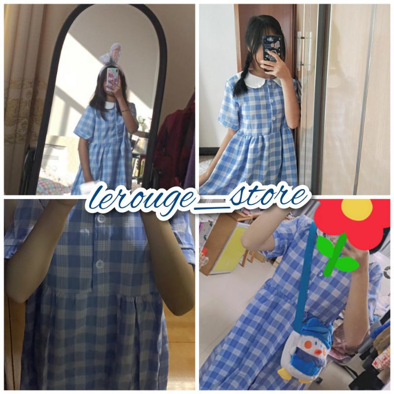 [Order] Đầm babydoll kẻ sọc caro dáng xòe ulzzang style mặc đi chơi đi du lịch đi chụp kỉ yếu (ảnh thật)