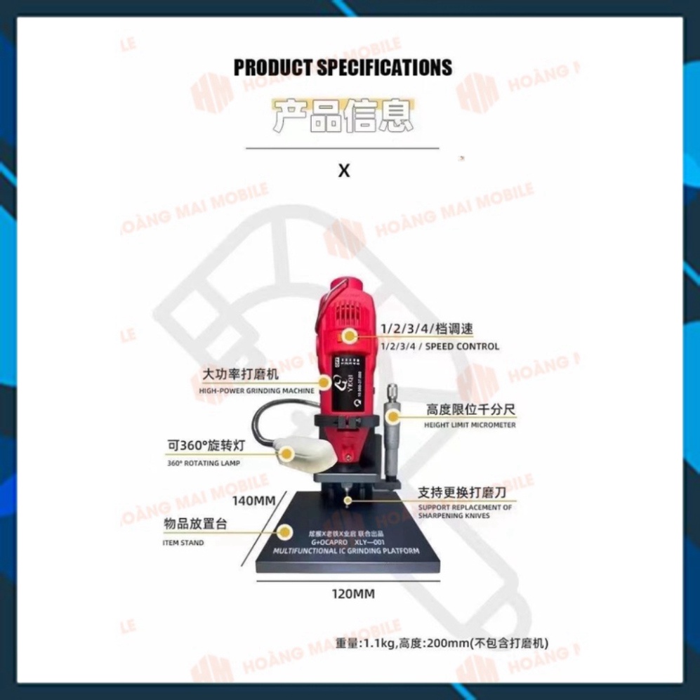 Bộ máy mài kèm đế (mài IC cảm ứng)