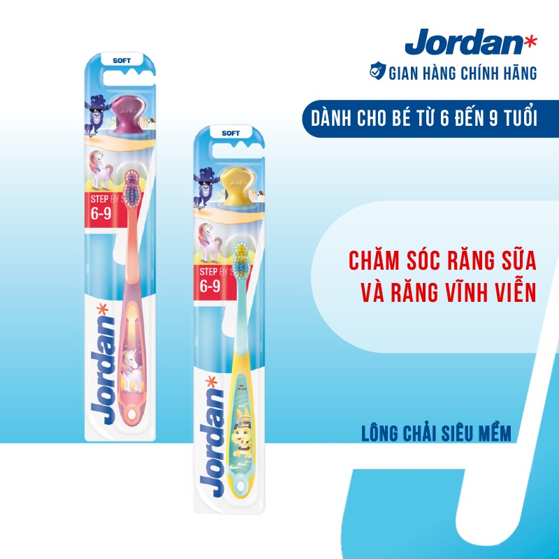 Combo 2 Bàn chải đánh răng Jordan Step 3 , Lông mềm
