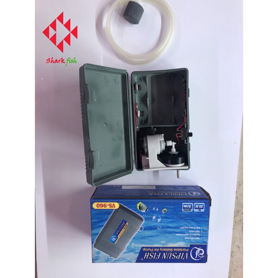 Máy sủi khí oxi chạy bằng pin đại,sục khí oxi cho hồ cá không kèm theo Pin