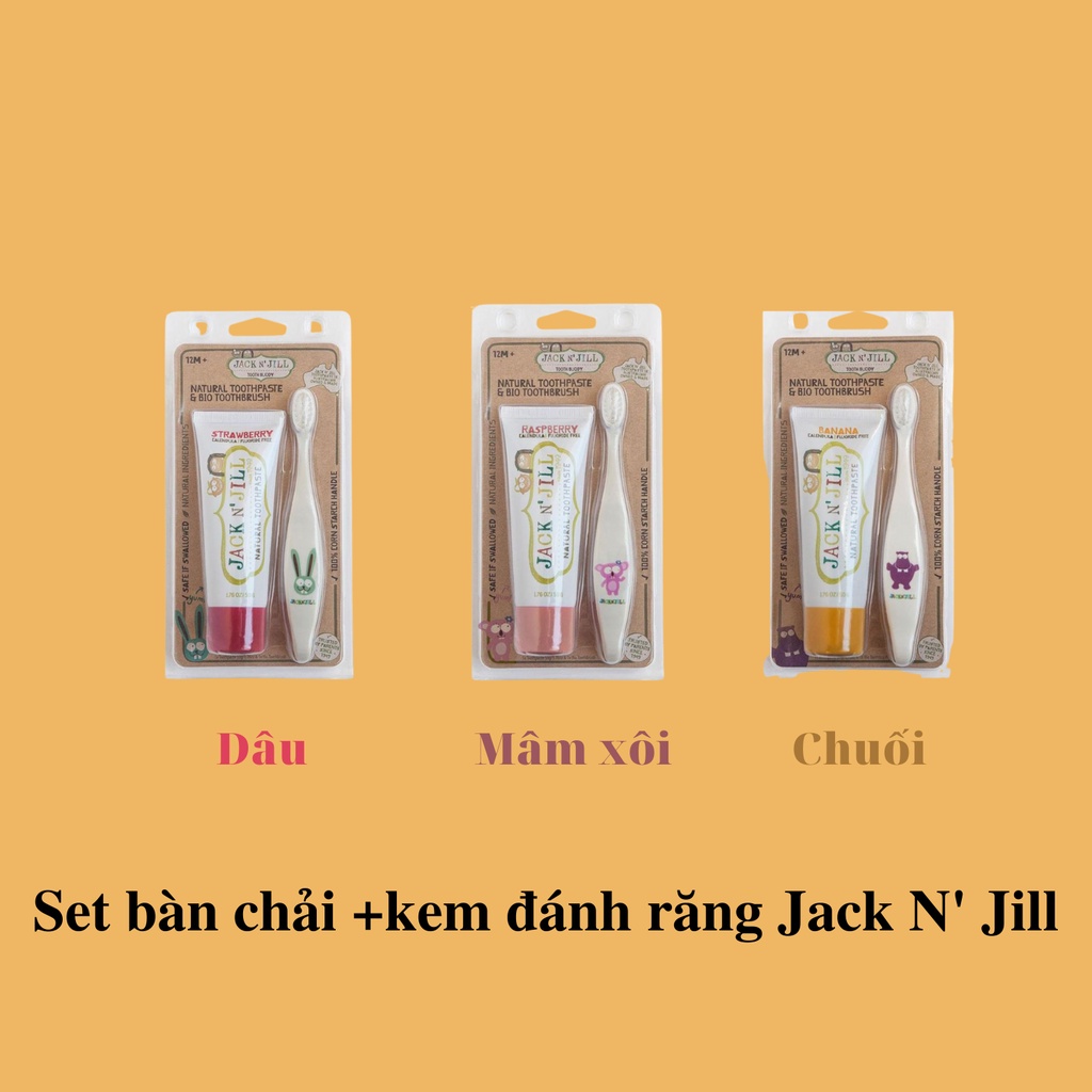 Set bàn chải  và kem đánh răng Jack and Jill