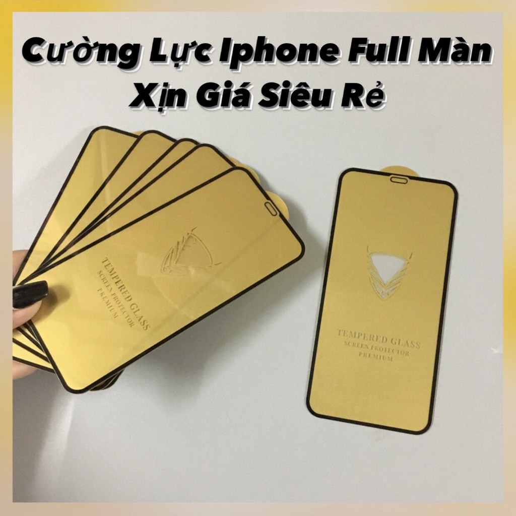 KÍNH CƯỜNG LỰC IPHONE TEMPERED GLASS VÀNG FULL MÀN IPHONE (Chỉ Còn Mã XR/11)