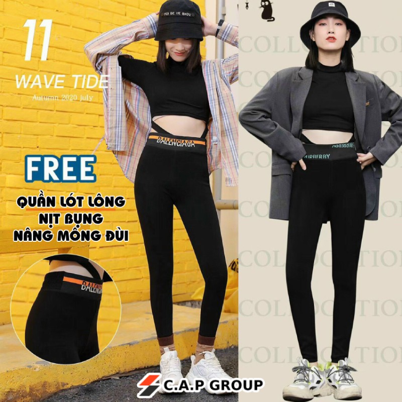 [ CAO CẤP ] Quần Legging nữ cao cấp lót lông nâng mông đùi cạp cao gen nịt bụng tôn dáng cao 4 chiều loại xịn - HOT 2020