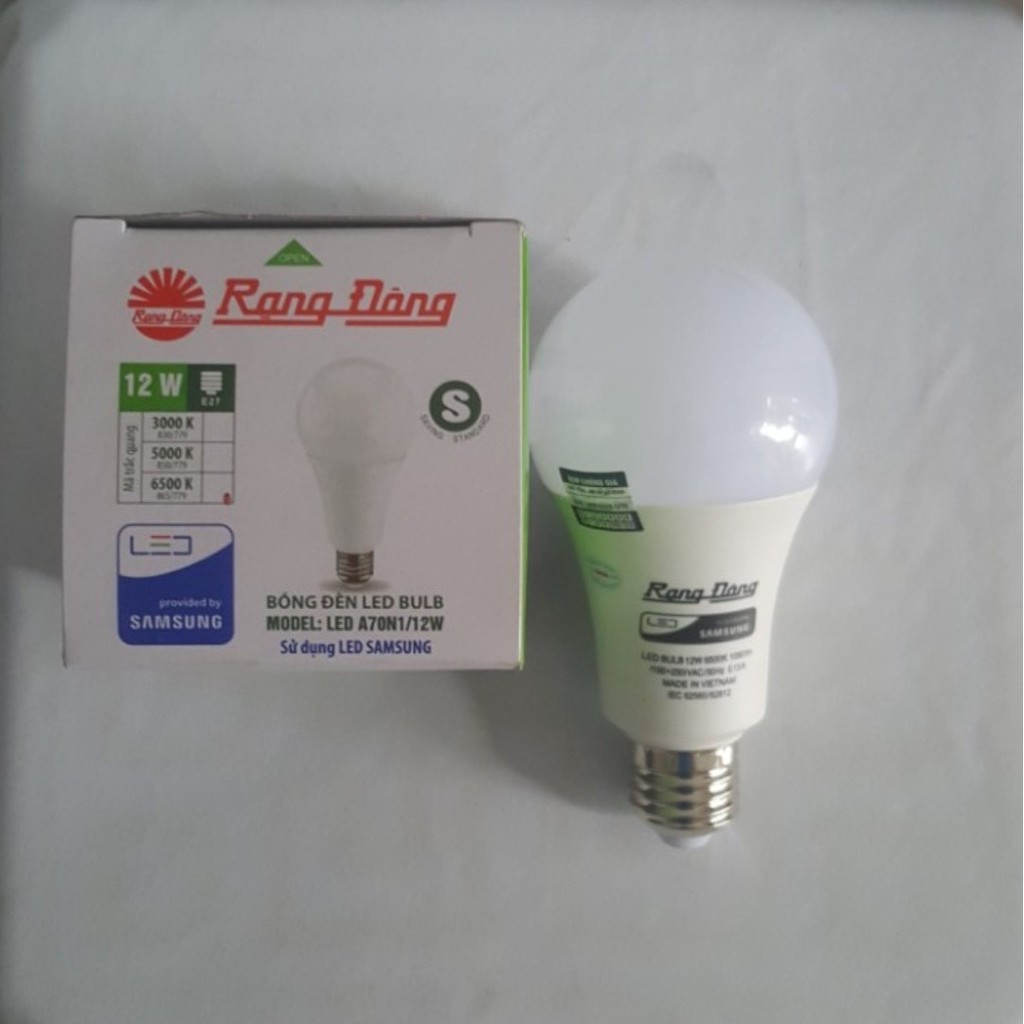 Bóng đèn LED bulb A70N1/12W Rạng Đông - Chip LED SAMSUNG