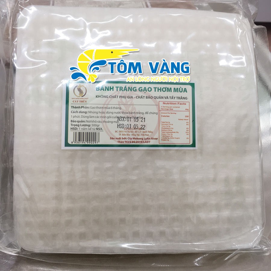 Bánh Tráng Gạo Lứt Cát Thủy- Gói 500g - Tôm Vàng