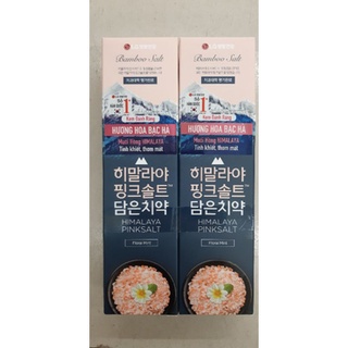 COMBO 2 KEM ĐÁNH RĂNG BAMBOO SALT HIMALAYA PINKSALK HƯƠNG HOA BẠC HÀ
