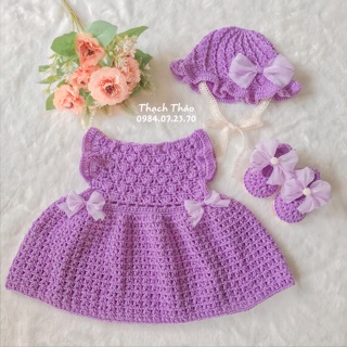 Set váy tím cực yêu cho bé gái