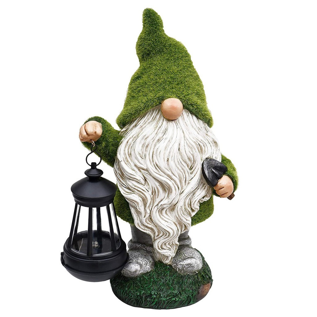 BEAUTY Gift Yard Gnome Solar LED Lights Garden Statue Garden Gnome Porch Outdoor Winter Decorations Ornament Lawn Gnome Figurine Patio Welcome Sign