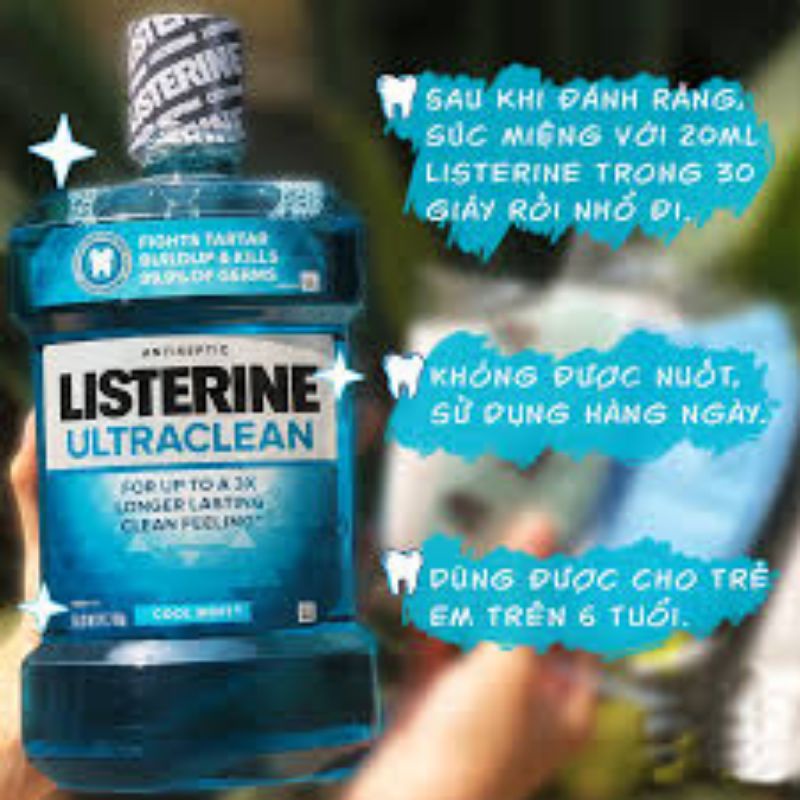 Nước xúc miệng Listerine chai 1,5L của Mỹ