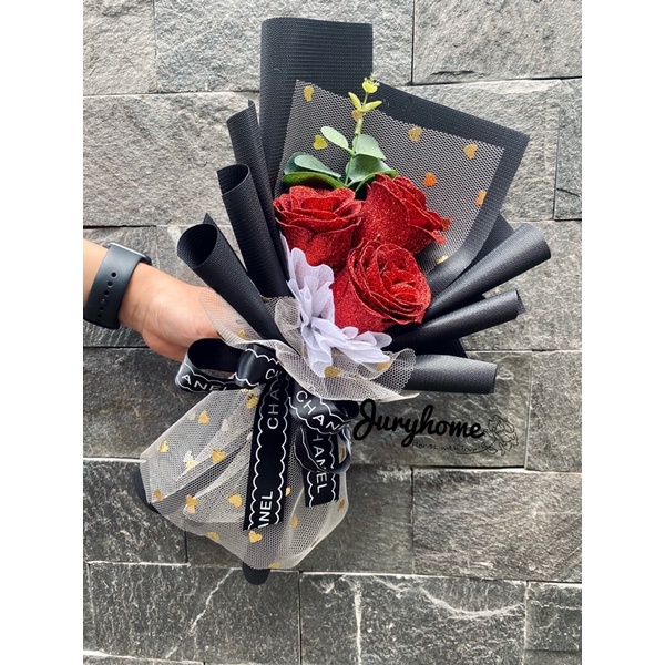 Set hoa nhũ 3b + túi đèn led siêu xinh sang chảnh