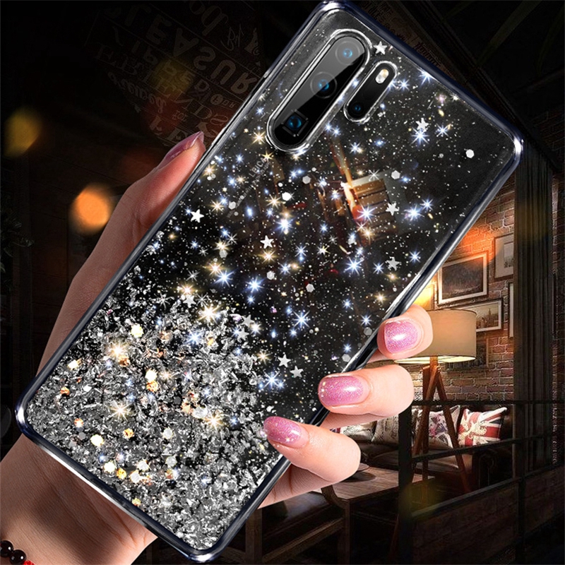 Ốp điện thoại mềm kim tuyến lấp lánh cho Huawei P20 Pro P30 P20 Lite P10 P9 Plus Nova 3e 3i
