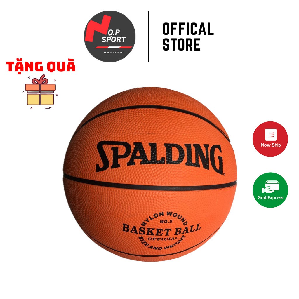 Quả Bóng Rổ Spalding Cao Su Cao Cấp (Free Ship) Size 5_6_7 Phù Hợp Sân Bóng Rổ Ngoài Trời_Tặng Kèm Kim + Lưới Đi Kèm