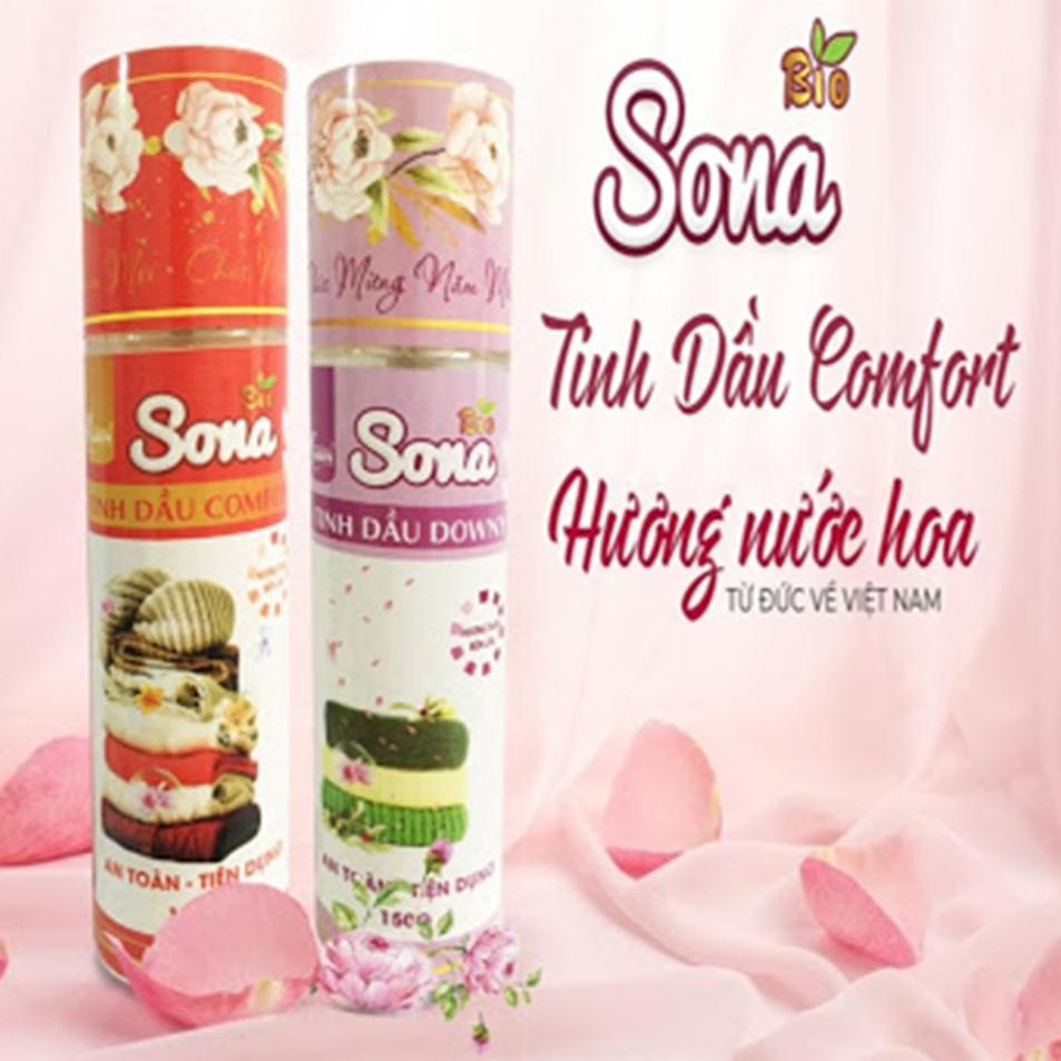 Xịt thơm quần áo, xả vải khô Sona - Tinh dầu hương nước xả Comfor&Downy - Dung tích 150ml